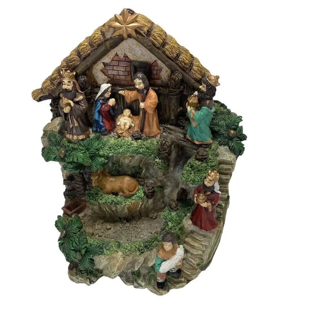 KURT S ADLER Nativity‎ Scene Musical Water Fountain NOS plays Silent Night